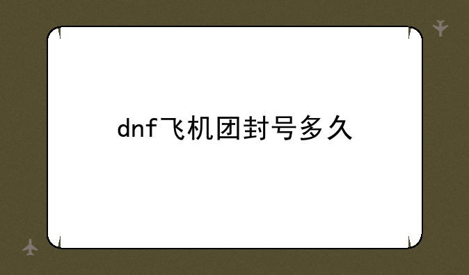 dnf飞机团封号多久