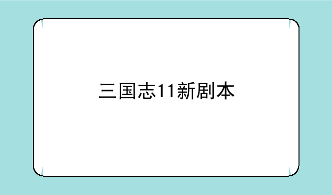 三国志11新剧本