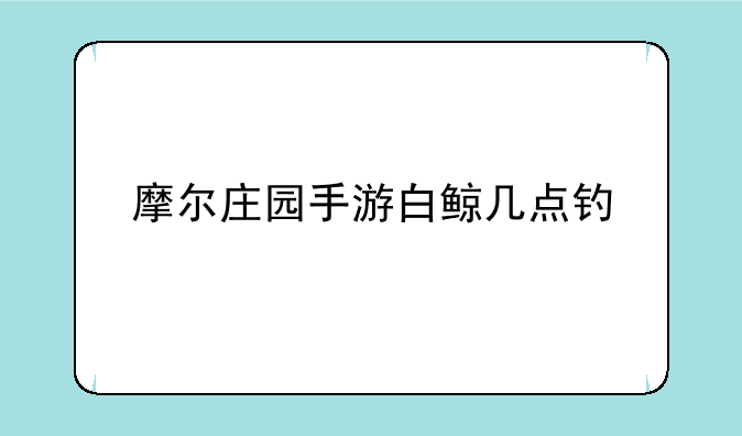 摩尔庄园手游白鲸几点钓