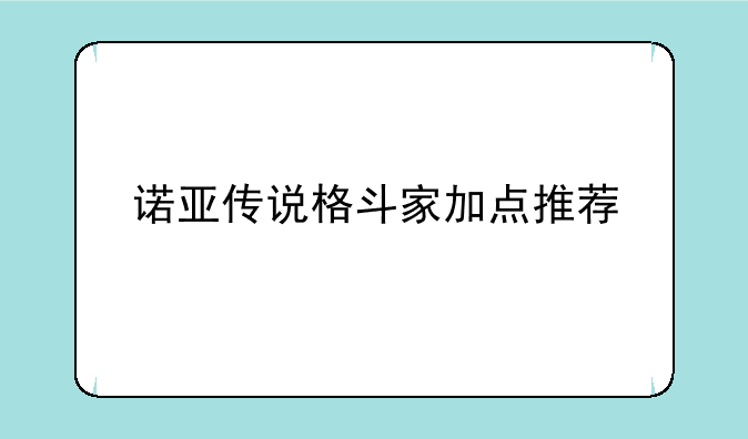 诺亚传说格斗家加点推荐