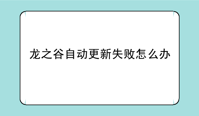 龙之谷自动更新失败怎么办