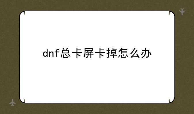 dnf总卡屏卡掉怎么办