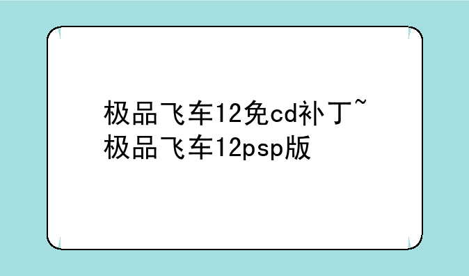 极品飞车12免cd补丁~极品飞车12psp版