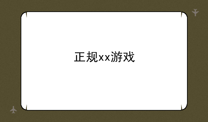 正规xx游戏