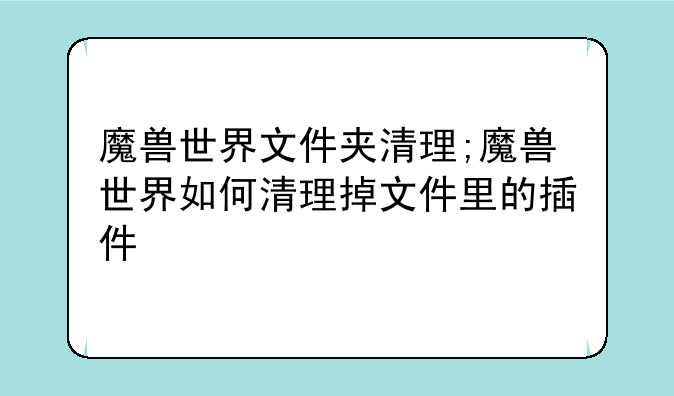 魔兽世界文件夹清理;魔兽世界如何清理掉文件里的插件